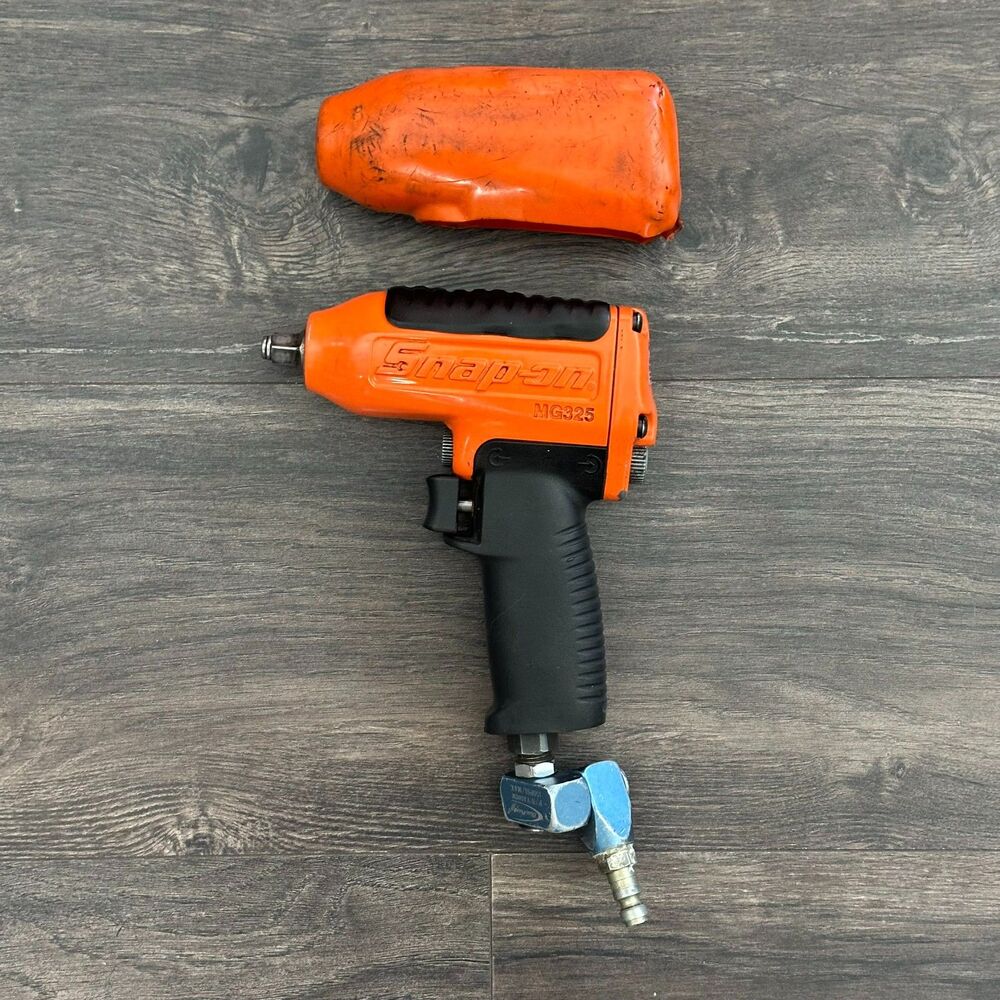 Snap-On 3/8" Air Impact Orange MG325 Pneumatic Drill & BP Swivel Fitting & Boot